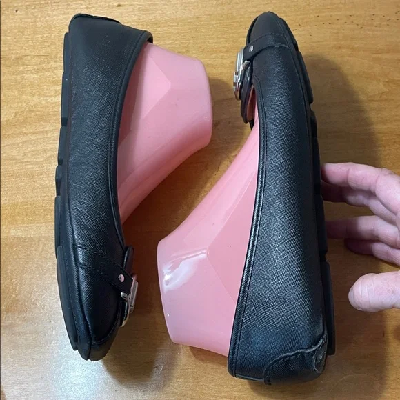 Michael Kors Black Leather MK Logo Ballet Flats. Size 10 - Picture 8 of 14